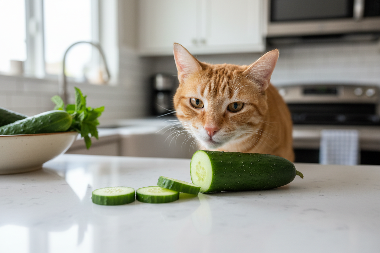 View of Can Cats Eat Cucumber?