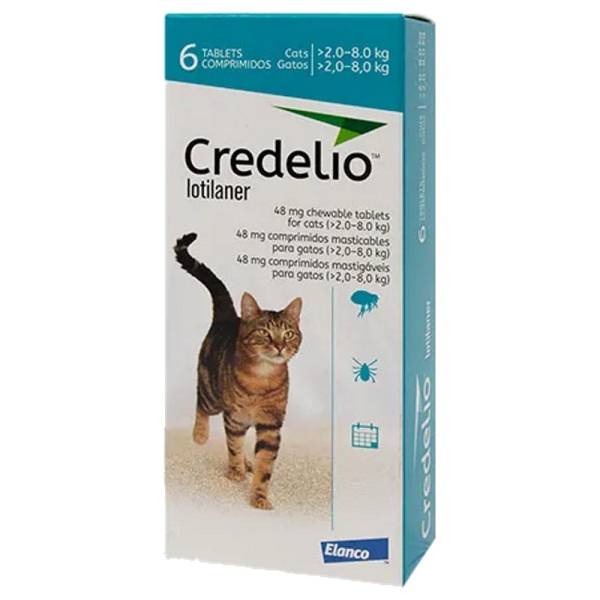 Credelio Chewable 48 mg For Cats 4.1-17 lbs (2-8 kg) 6 Pack