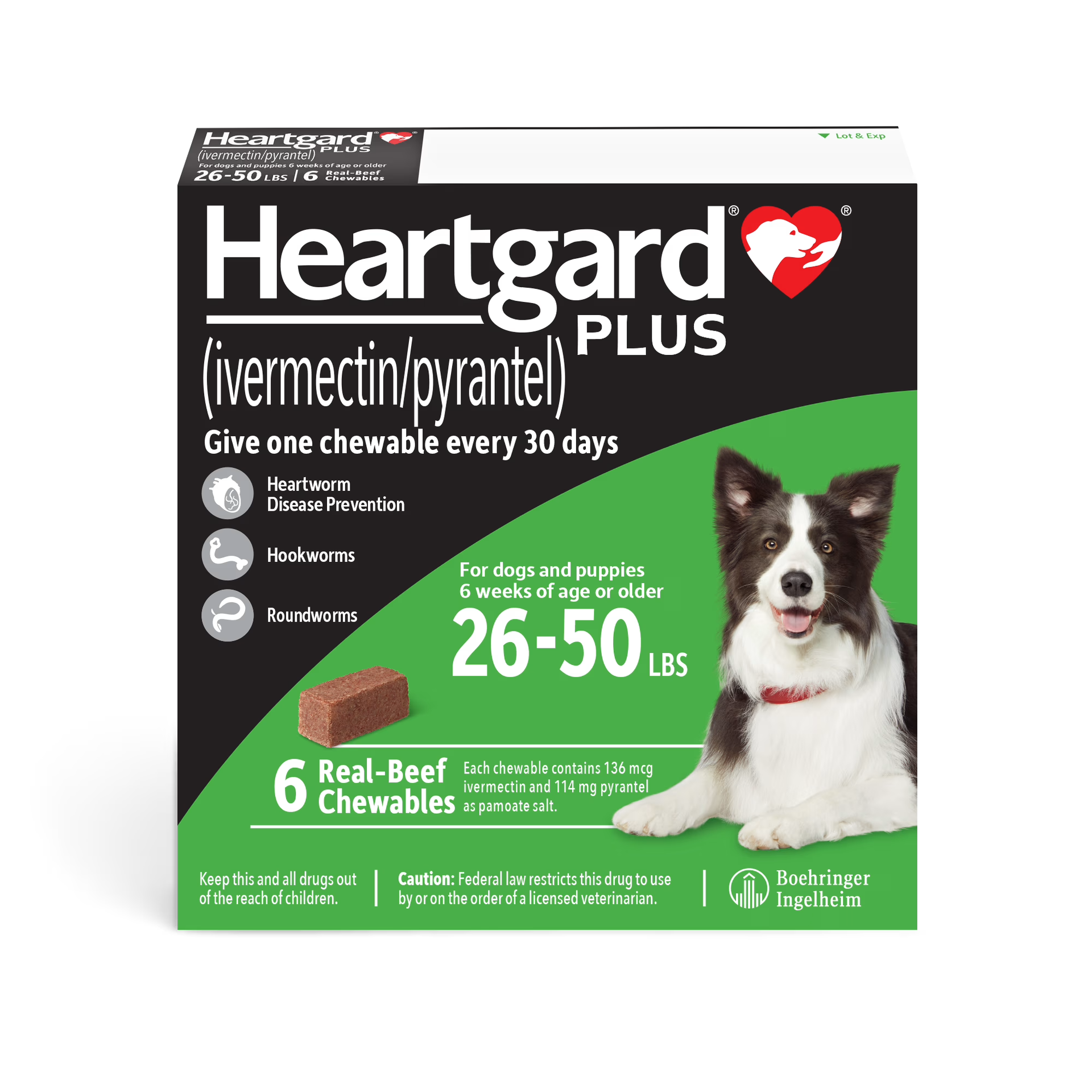 Heartgard Plus Green Chew for Dog 26-50lbs (12-22kg)-79PETS
