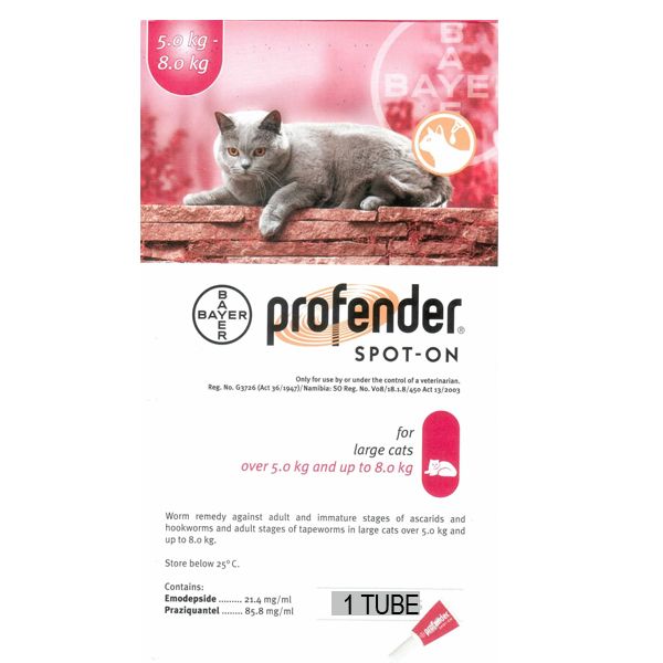 Profender Spot-On For Large Cats 11-17lbs (5-8 kg) 4 Tubes