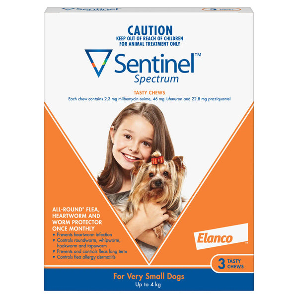 Sentinel Spectrum Tasty Chews for Very Small Dogs under 9lbs (4kg)
