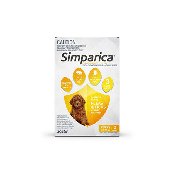 Simparica Chewables For Tiny Dogs 2.8-5.5 lbs (1.3-2.5kg)