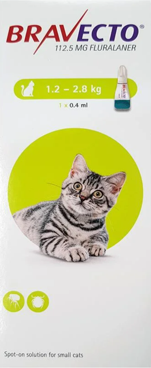Bravecto Spot-On For Small Cat 3-6 lbs (1.2-2.8kg)