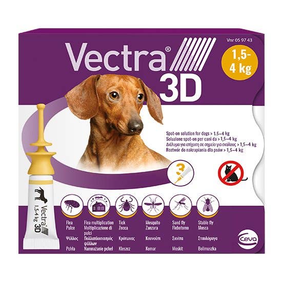 Vectra 3D Spot On For X-Small Dogs 5-10 lbs (1.5-4kg) | 79Pets.com