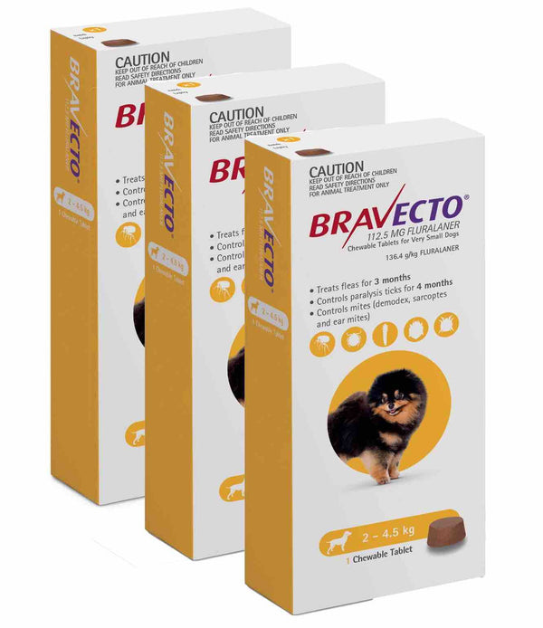 Bravecto Chews For Extra Small Dog 4.4-9.9 lbs (2-4.5kg)