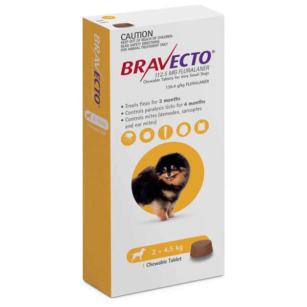 Bravecto Chews For Extra Small Dog 4.4-9.9 lbs (2-4.5kg)