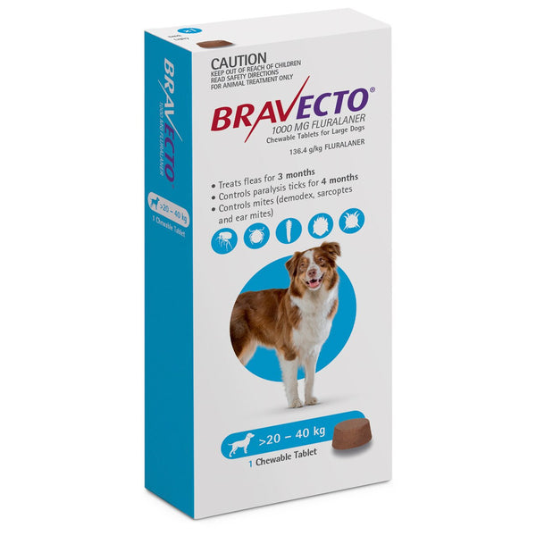 Bravecto Chews For Large Dog 44-88 lbs (20-40kg)