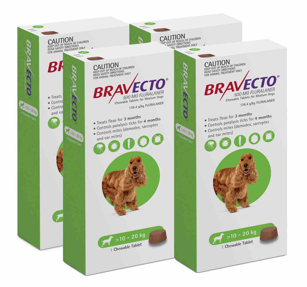 Bravecto Chews For Medium Dog 22-44 lbs (10-20kg)
