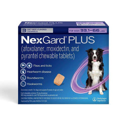 NexGard Plus Chewable for Large Dogs, 33.1-66 lbs (Purple)