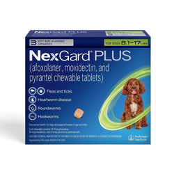 NexGard Plus Chewables for Small Dogs, 8.1-17 lbs (Green)