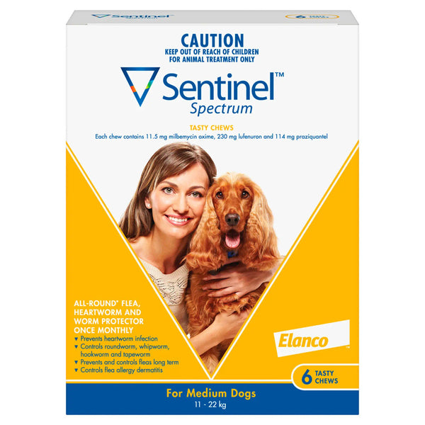 Sentinel Spectrum Tasty Chews for Medium Dogs 25-50lbs (11-22kg)