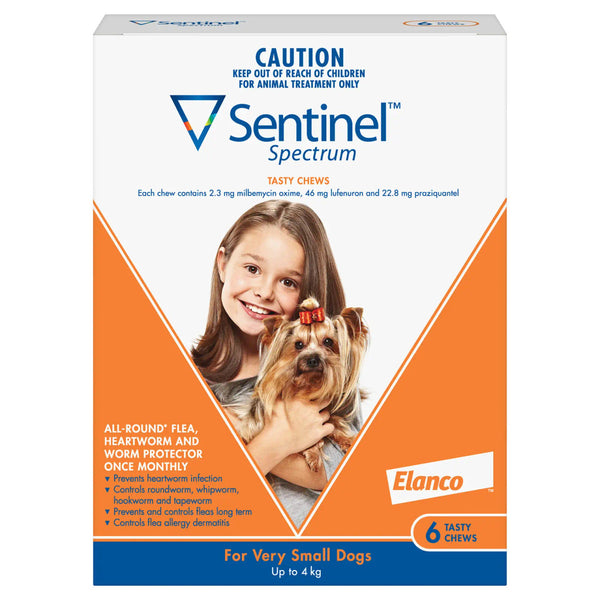 Sentinel Spectrum Tasty Chews for Very Small Dogs under 9lbs (4kg)