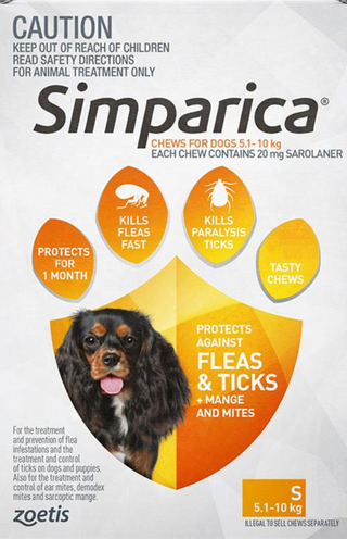Simparica Chewables For Small Dogs 11.1-22 lbs (5-10kg)