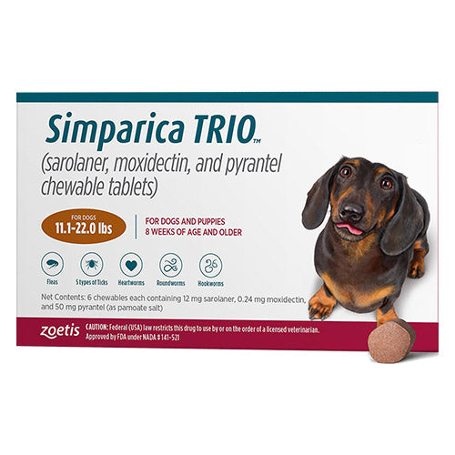 Simparica Trio for Dogs 11.1-22 lbs (5-10 kg) 3 Pack | 79Pets