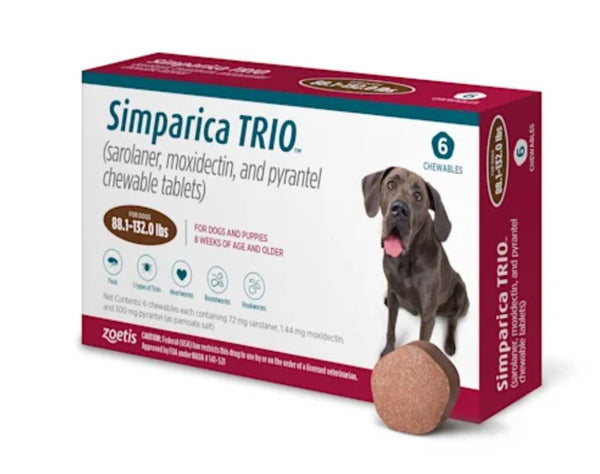 Simparica Trio for Dogs 88.1-132 lbs (40-60 kg) 6 Pack | 79Pets