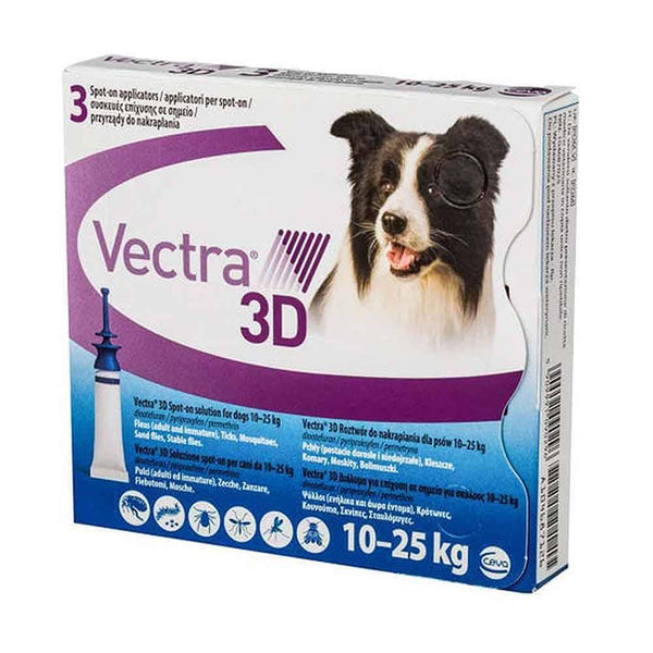 Vectra 3D Spot On For Medium Dogs 21-55 lbs (10-25kg) | 79Pets.com